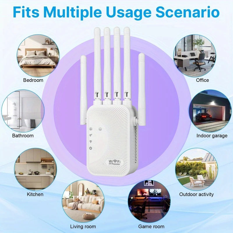 5Ghz WiFi Repeater 1200Mbps Router WiFi Extender Amplifier Dual Band 2.4G/5GHz Wi-Fi Signal Booster Long Range Network