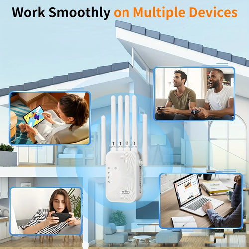 5Ghz WiFi Repeater 1200Mbps Router WiFi Extender Amplifier Dual Band 2.4G/5GHz Wi-Fi Signal Booster Long Range Network